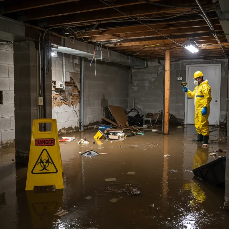 Flooded Basement Electrical Hazard in Thibodaux, LA Property